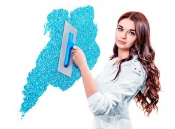 Нанесение жидких обоев